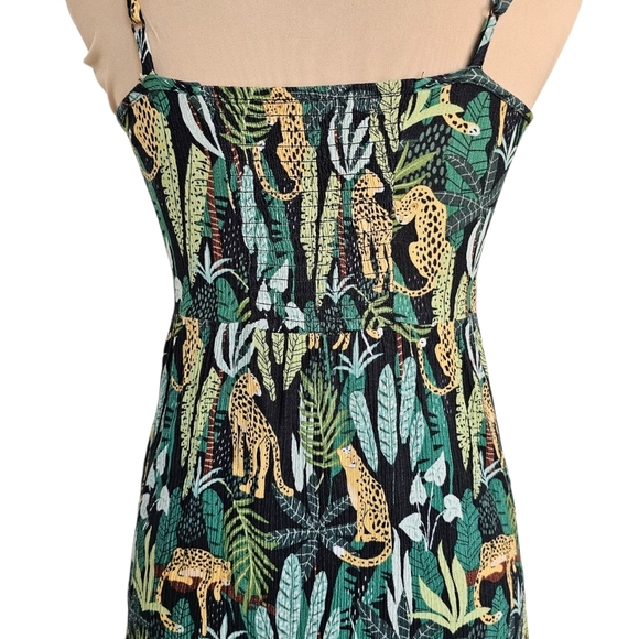 House Tropical Leopard Print Spaghetti Strap Mini Dress Sz XS - Picture 6 of 10